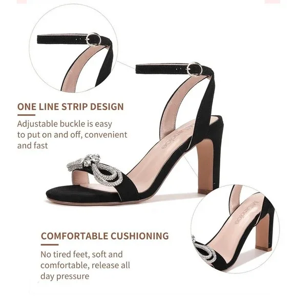 Milanolce Women’s Bow Tie Rhinestone Sandals (Amputee Shoe) Left Only - Size 10 - Picture 5 of 6